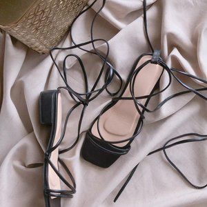 Black Gladiator and Lace Up Sandals (Brand New)